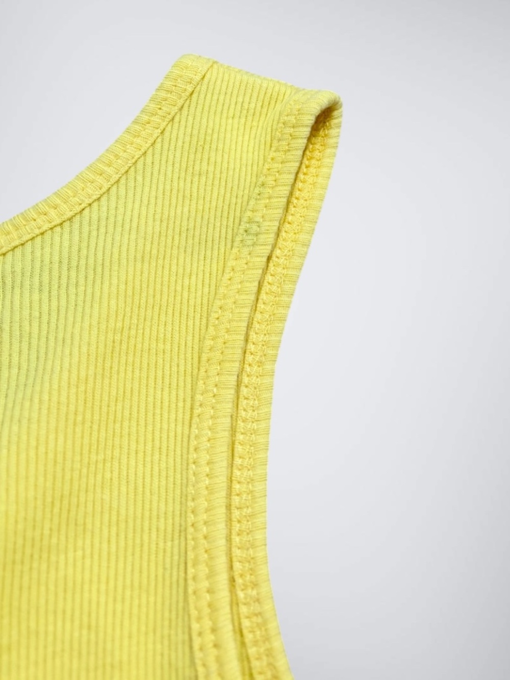 Guess Yellow Rhinestoned Ribbed Tank Top - Picture 6 of 7